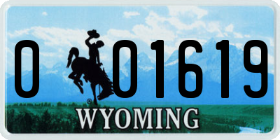 WY license plate 001619