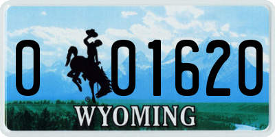 WY license plate 001620