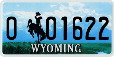 WY license plate 001622