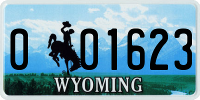 WY license plate 001623