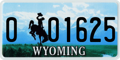 WY license plate 001625