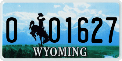 WY license plate 001627