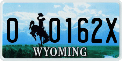 WY license plate 00162X