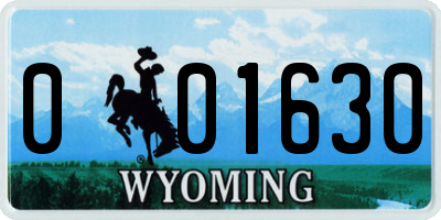 WY license plate 001630