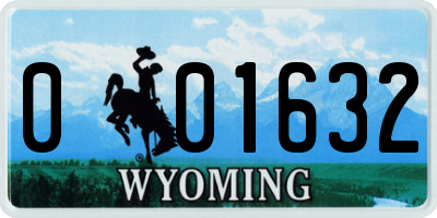 WY license plate 001632