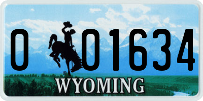 WY license plate 001634