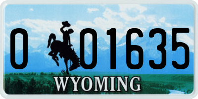 WY license plate 001635