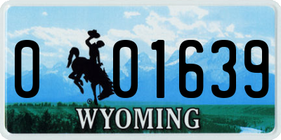 WY license plate 001639