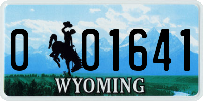 WY license plate 001641