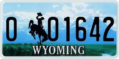 WY license plate 001642