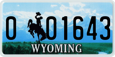 WY license plate 001643