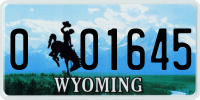 WY license plate 001645