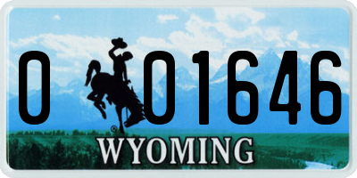 WY license plate 001646