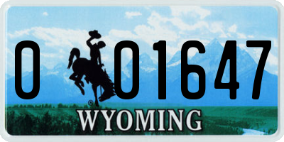WY license plate 001647