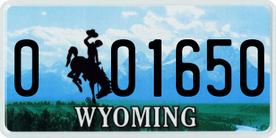 WY license plate 001650