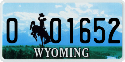 WY license plate 001652