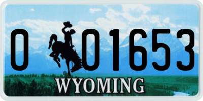 WY license plate 001653