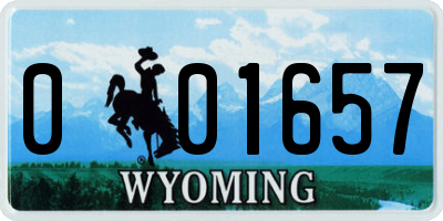 WY license plate 001657