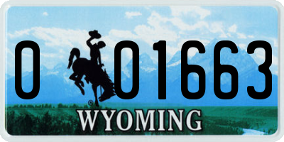 WY license plate 001663