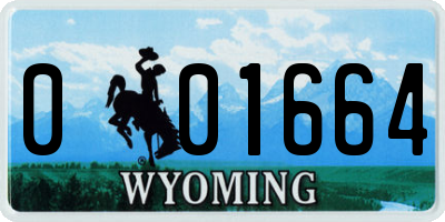 WY license plate 001664