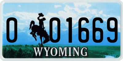 WY license plate 001669