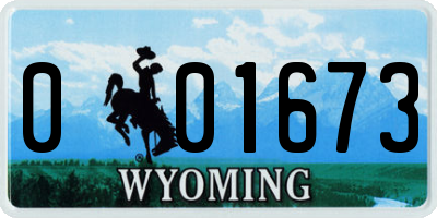 WY license plate 001673