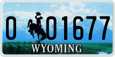 WY license plate 001677