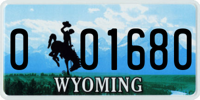 WY license plate 001680