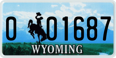 WY license plate 001687