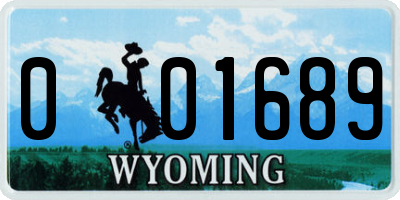 WY license plate 001689