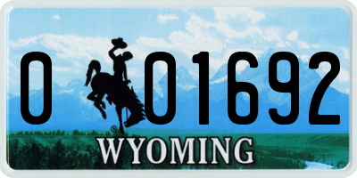 WY license plate 001692