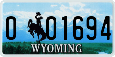 WY license plate 001694