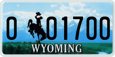 WY license plate 001700