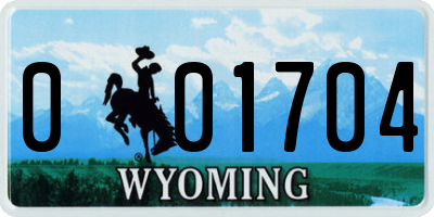 WY license plate 001704