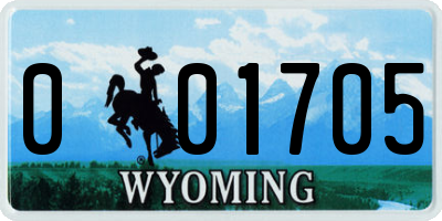 WY license plate 001705