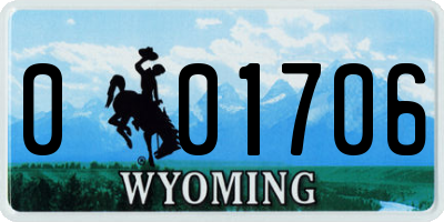 WY license plate 001706