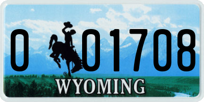 WY license plate 001708