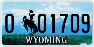 WY license plate 001709