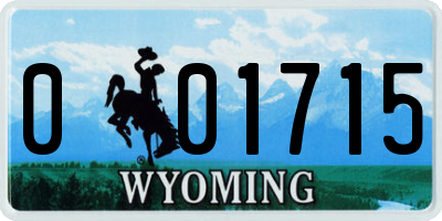 WY license plate 001715