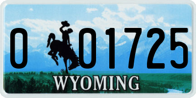 WY license plate 001725