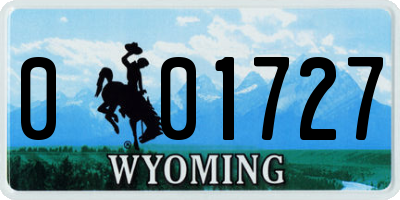 WY license plate 001727