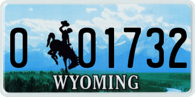 WY license plate 001732