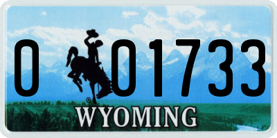 WY license plate 001733