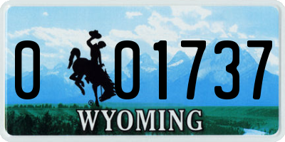 WY license plate 001737