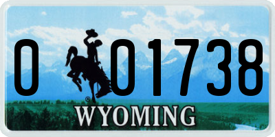 WY license plate 001738