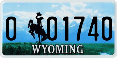 WY license plate 001740