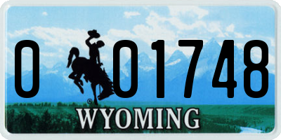 WY license plate 001748