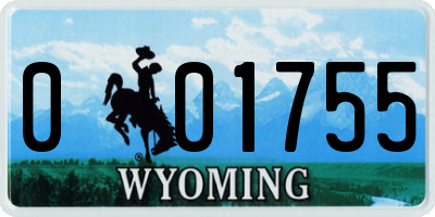 WY license plate 001755