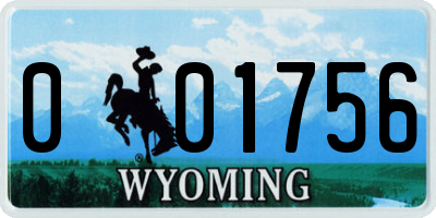 WY license plate 001756