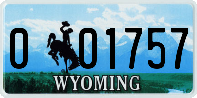 WY license plate 001757